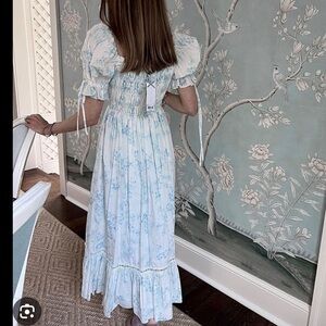 Antonio Melani x Born on Fifth MIDI Dress blue and white